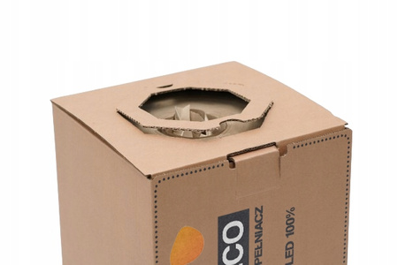 Wypełniacz papierowy do pakowania paczek w kartonie z otworem