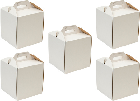 5 x Karton na tort ciasto z rączką białe opakowanie 30 x 30 x 25