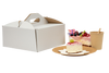 Karton pudełko na tort ciasto z rączką białe opakowanie 34 x 34 x 12