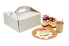 Karton pudełko na tort ciasto z rączką białe opakowanie 26 x 26 x 12