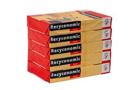 Papier kolorowy A4 Recyconomic - mandarynkowy 80 g/m²