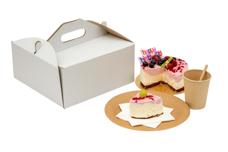 10 x Karton na tort ciasto z rączką białe opakowanie 26 x 26 x 12