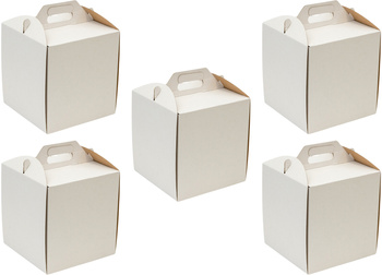 5 x Karton na tort ciasto z rączką białe opakowanie 30 x 30 x 35