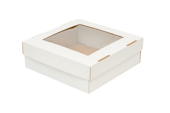 Pudełko karton z okienkiem na ciasto muffiny babeczki pączki 30 x 30 x 10