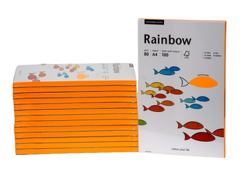 Papier kolorowy A4 Rainbow 100 kartek - pomarańczowy 80 g/m²